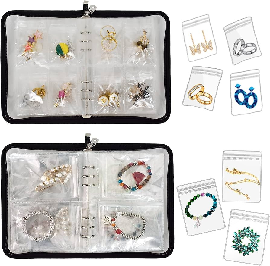 Transparent Jewelry Storage Book Travel Jewelry Organizer Earring Organizer Case Bracelet Holder ... | Amazon (US)