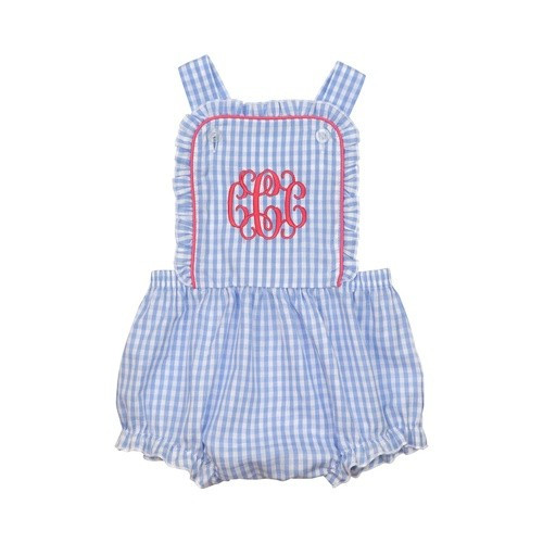 Blue Check with Pink Trim Bubble | Cecil and Lou