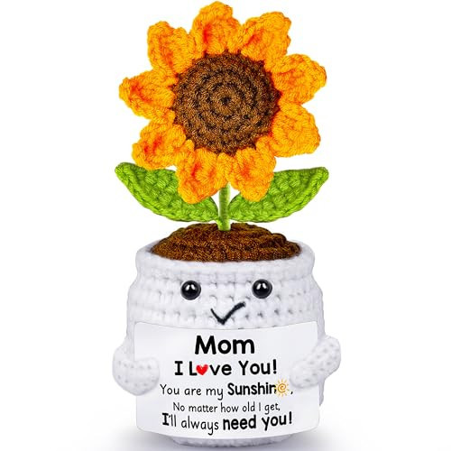 Mothers Day Mom Gifts for Mom, Gifts for Moms from Daughter Son, Mother's Day Birthday Gift for Moms Mommy Mother in Law Step Mama, Handmade Crochet Sunflower Doll I Love You Sweet Gift for Mum | Amazon (US)