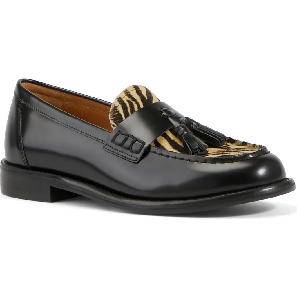 Vagabond Shoemakers Linn Genuine Calf Hair Tassel Loafer in Beige/Black at Nordstrom, Size 9Us | Nordstrom