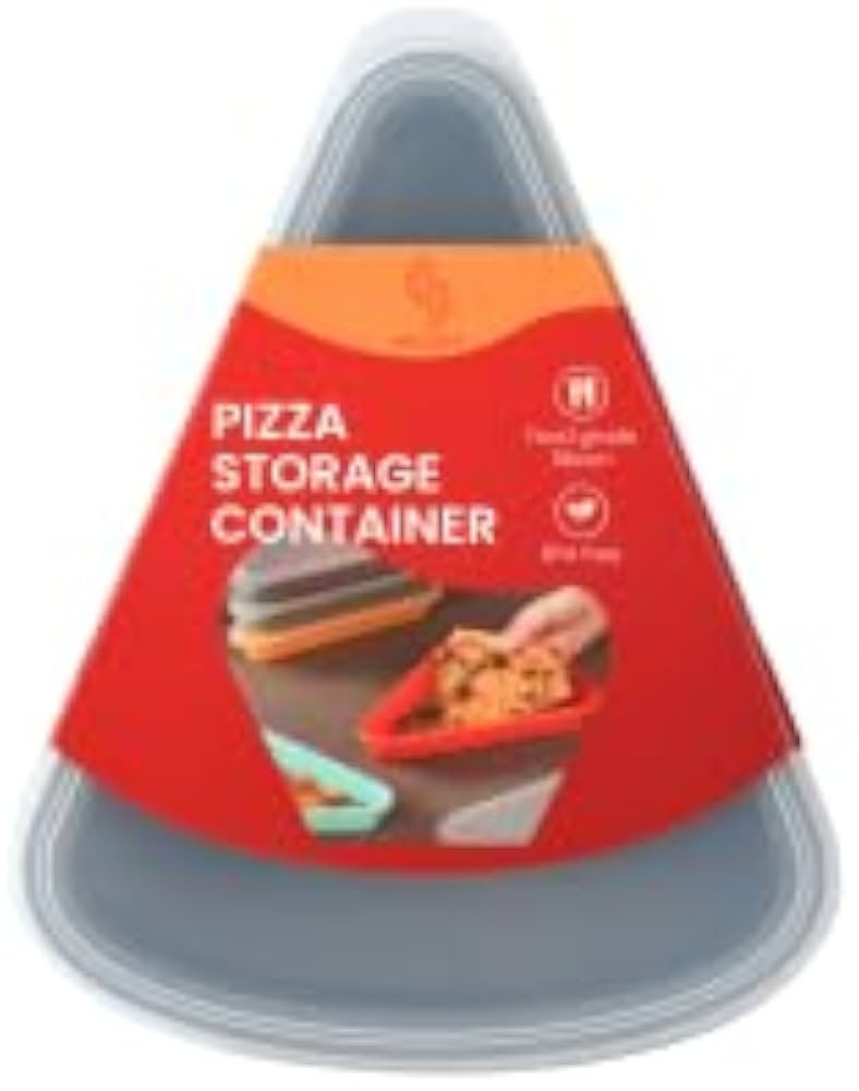 2-Pack Reusable Silicone Leftover Pizza Slice Storage Container with Air-tight Lids-BPA Free,Fits... | Amazon (US)