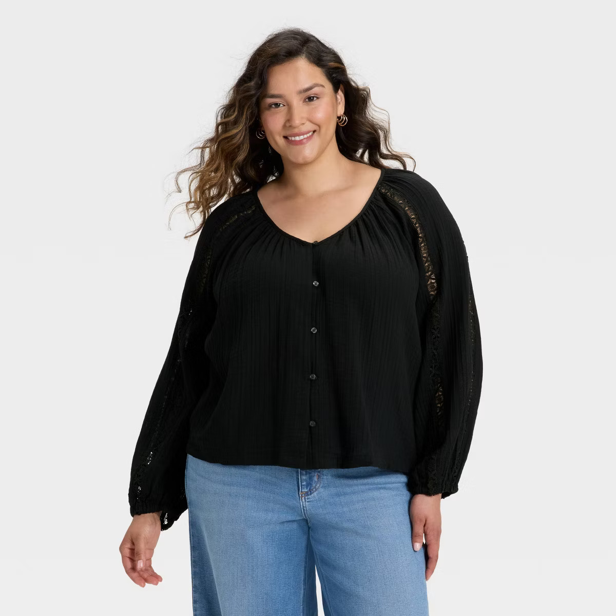 Women's Balloon Long Sleeve Lace Blouse - Universal Thread™ | Target