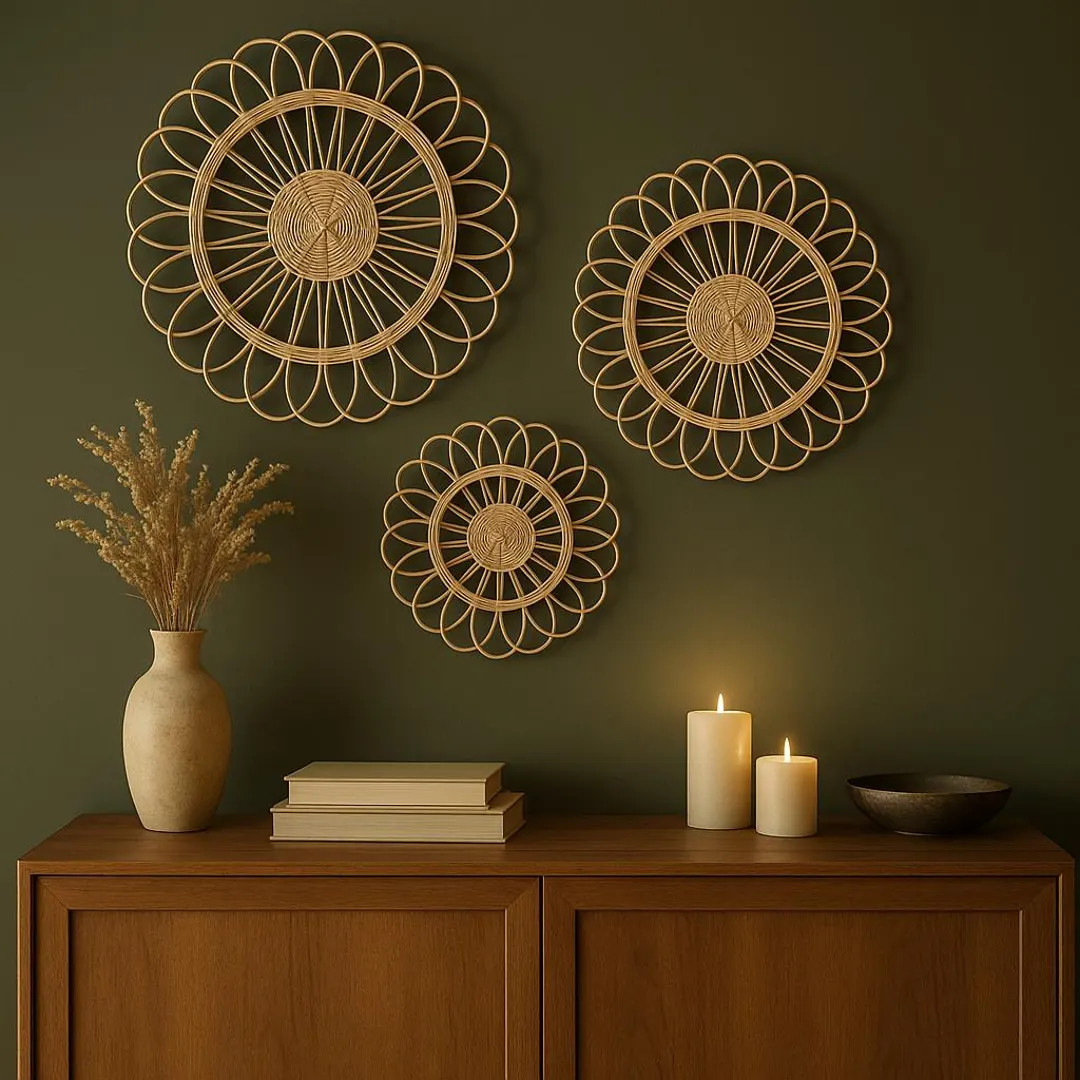 Rattan Sunflower Wall Decor Boho Decor Wall Hanging | Etsy (US)