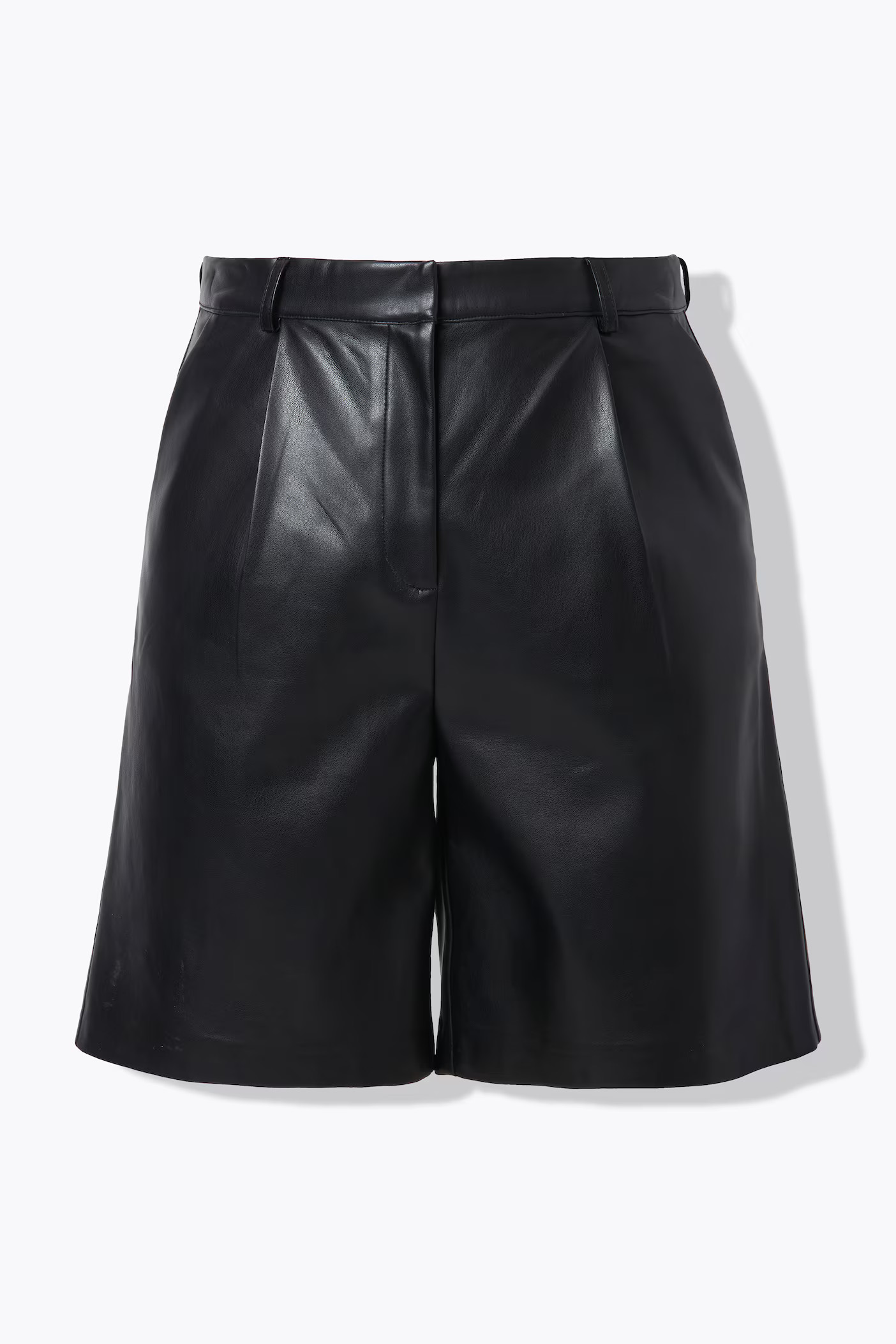 Bermudas, High Waist, weites Bein, Lederoptik | Ulla Popken DE