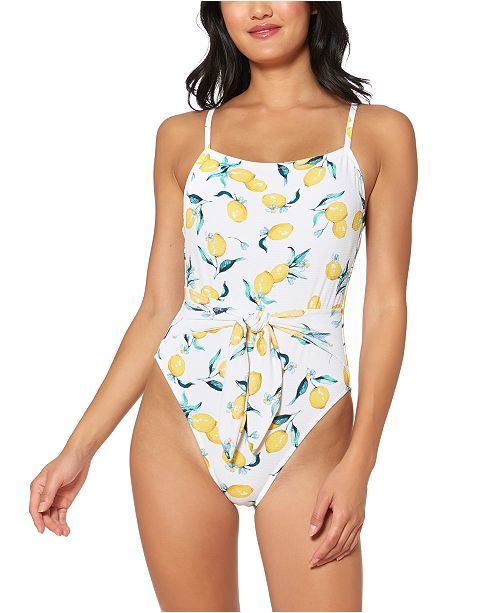 Nice Lemons Printed Tie-Waist One-Piece Swimsuit | Macys (US)