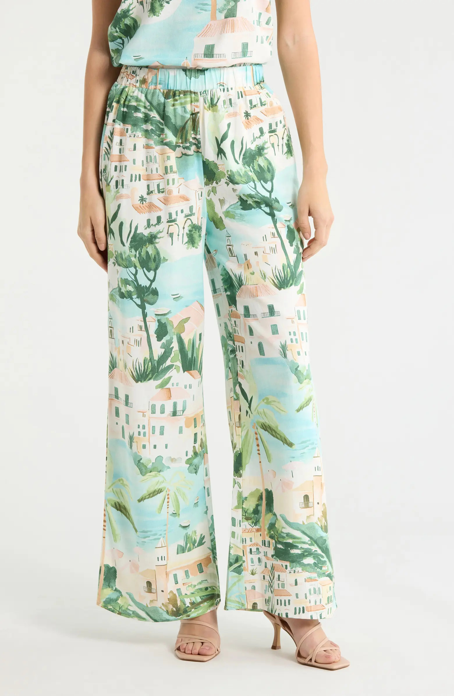 Piti Town Snipy High Waist Wide Leg Pants | Nordstrom