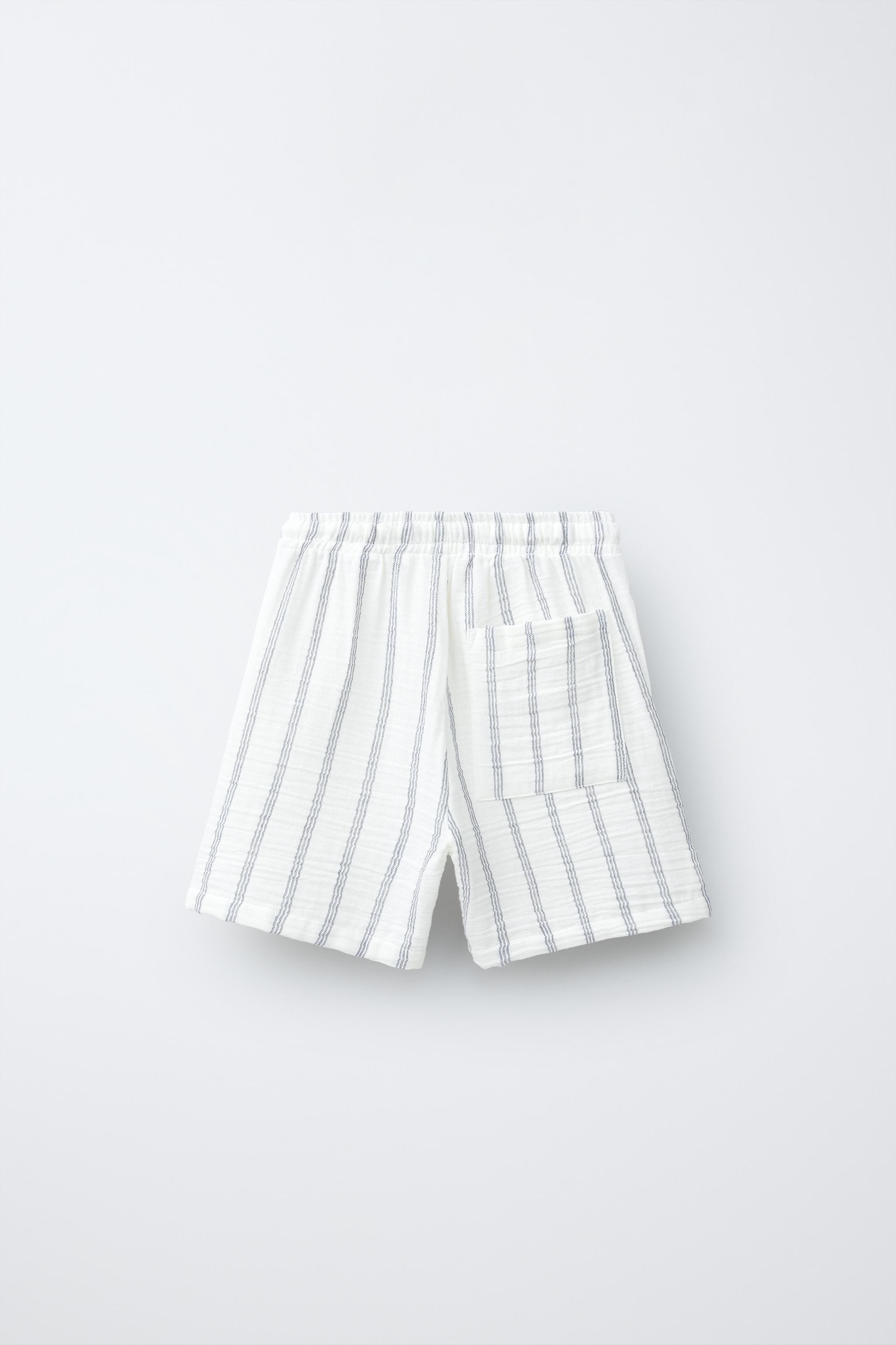 TEXTURED STRIPED SHORTS | Zara US