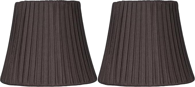 Urbanest Box Pleated Mini Chandelier Lamp Shade, Chocolate,3x6x5", Softback, Clip On, Set of 2 | Amazon (US)