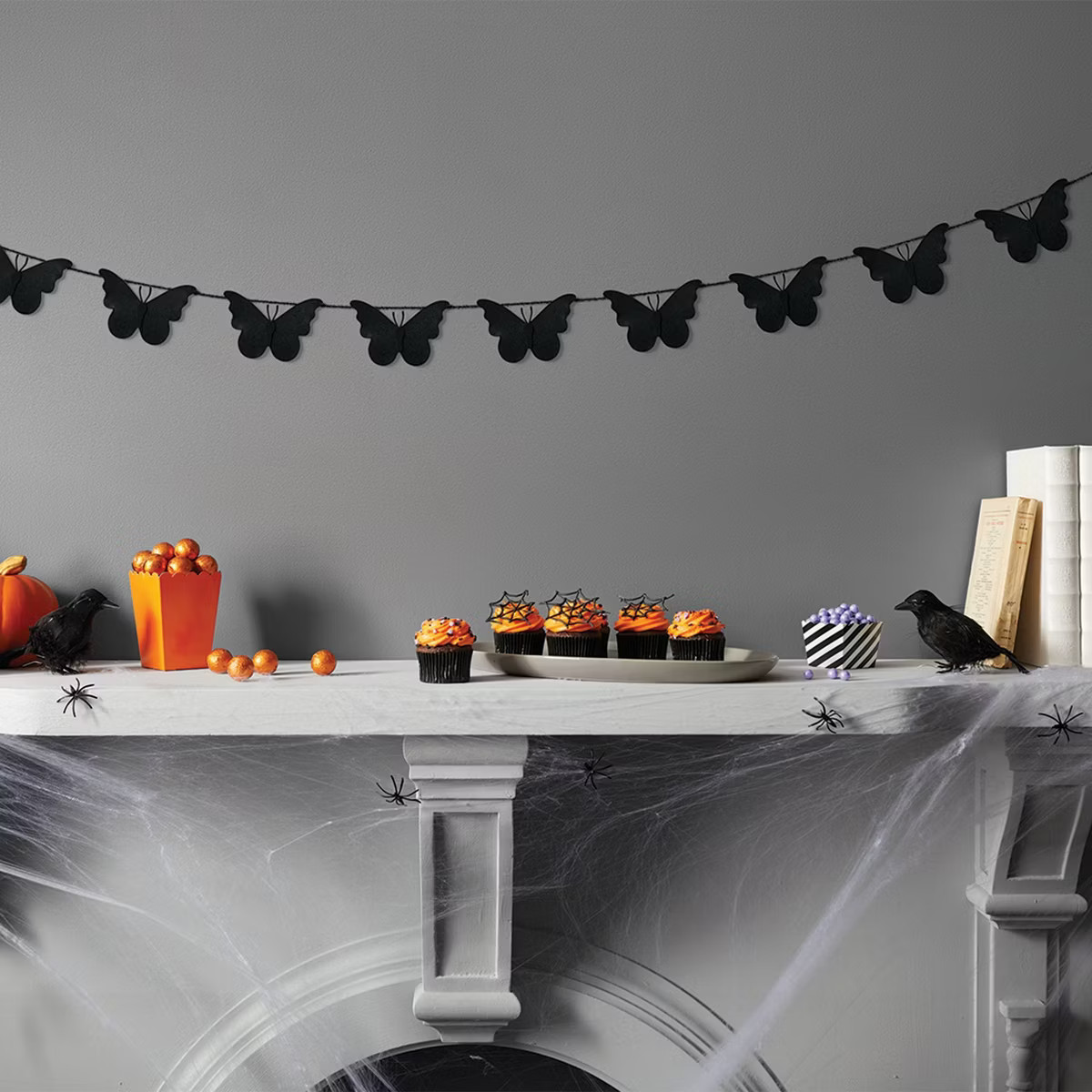 72" Simple Moths Icon Garland Black - Hyde and EEK! Boutique™ | Target