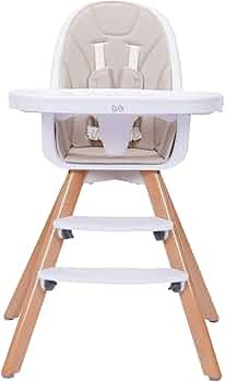 Baby High Chair with Double Removable Tray for Baby/Infants/Toddlers, 3-in-1 Wooden High Chair/Bo... | Amazon (US)