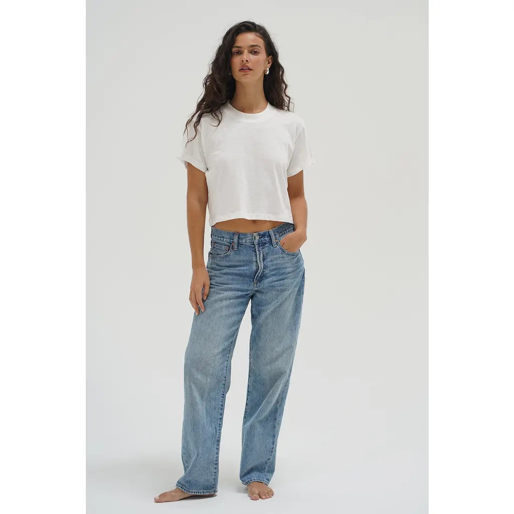 LNA Ava Cotton Tee in White at Nordstrom, Size Small | Nordstrom