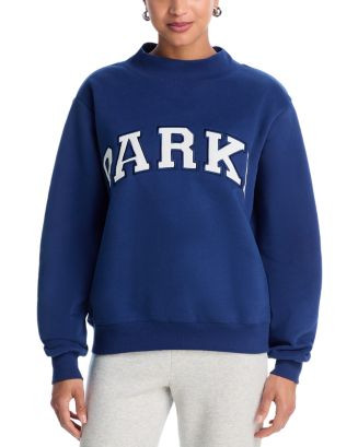 Denim White Varsity Mock Neck Sweatshirt | Bloomingdale's (AU)