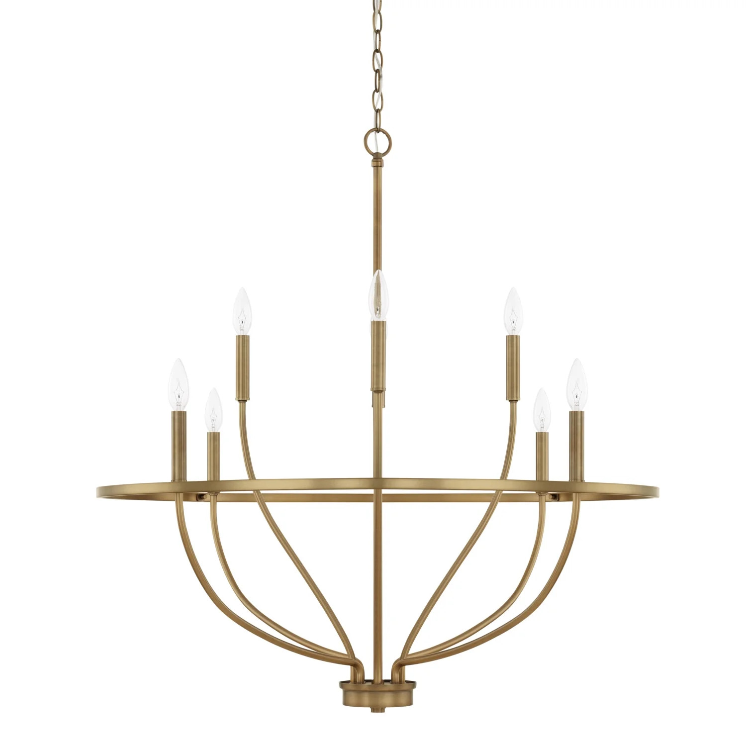 Capital Lighting 428581 Greyson 8 Light 34" Wide Taper Candle Chandelier - Brass | Walmart (US)