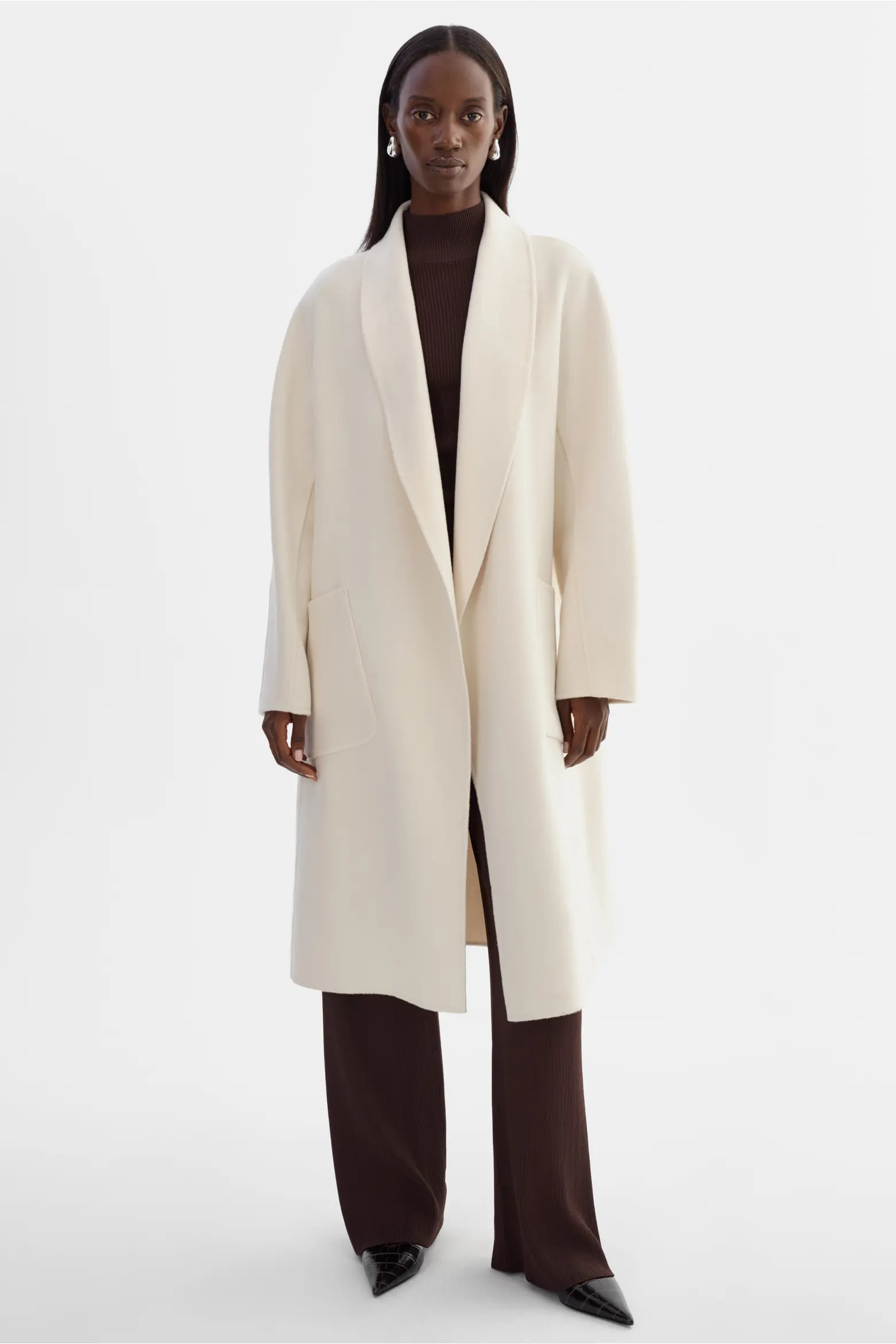 THARA | Shawl Collar Wool Coat (Women) | Nordstrom | Nordstrom