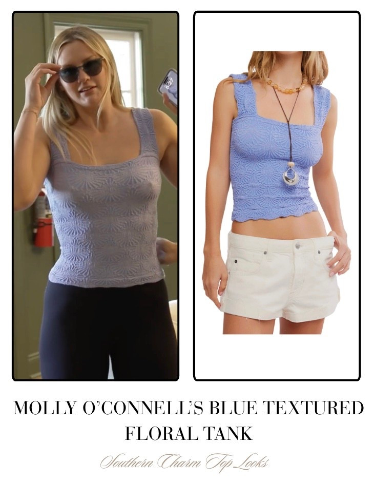 Molly O’Connell’s Blue Floral Textured Tank 