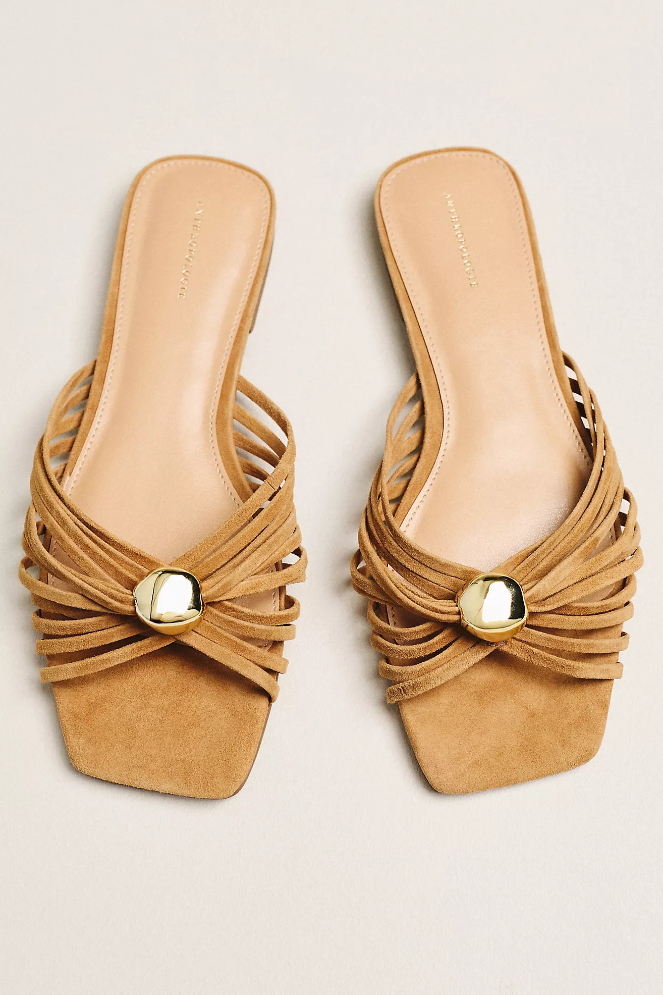 Strappy Square-Toe Slide Sandals | Anthropologie (US)