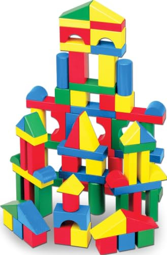 Melissa & Doug 100 Wooden Building Blocks with Storage Box | Amazon (US)