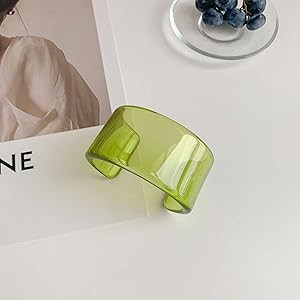 Caiyao Colorful Square Acrylic Resin Bangle Bracelet Wristbands Tortoiseshell Acetate Plate Cuff ... | Amazon (US)