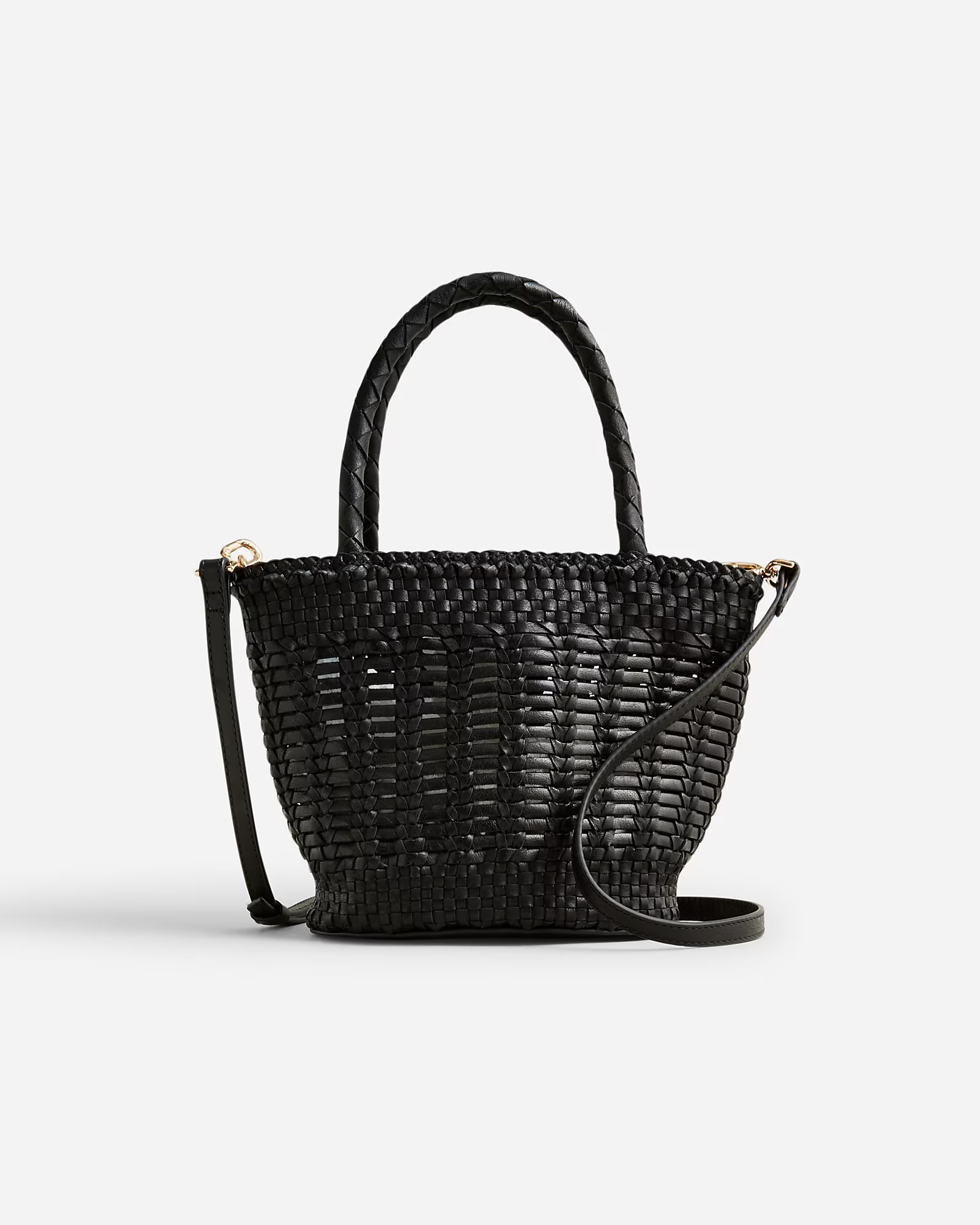Small open-weave bag in leather | J. Crew US
