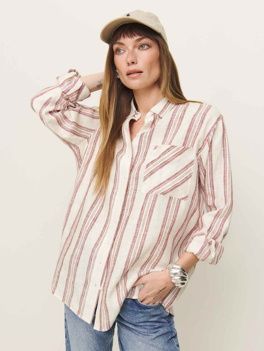 Eli Oversized Linen Shirt | Reformation (Global)