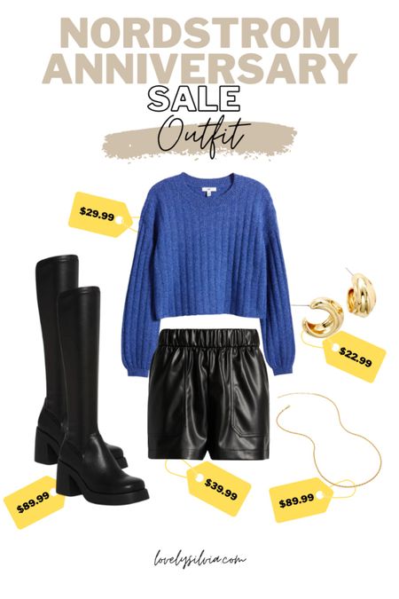 Nsale outfit idea!

Nordstrom sweater, blue sweater, black faux leather shorts, knee high black boots, gold earrings, gold necklace, fall outfit idea, Nordstrom sale, Nordstrom anniversary sale

#LTKxNSale #LTKstyletip #LTKsalealert