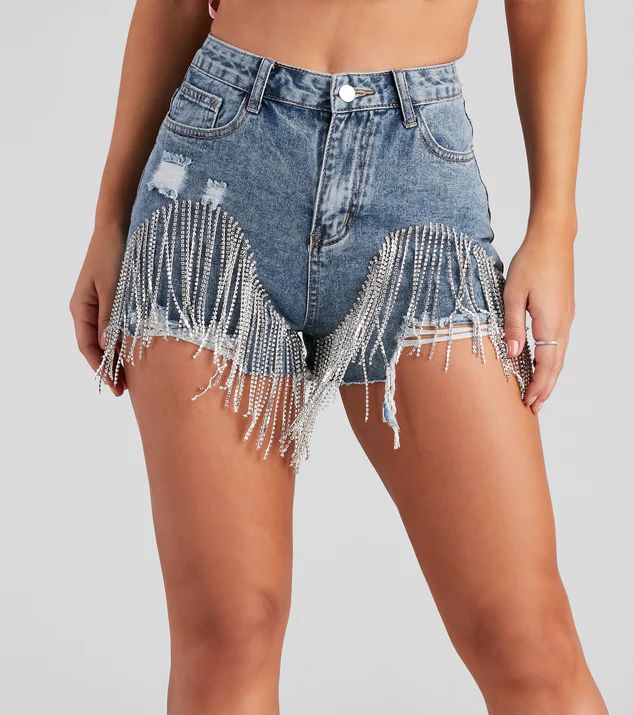 The Edge Of Fringe High Waist Denim Shorts | Windsor Stores