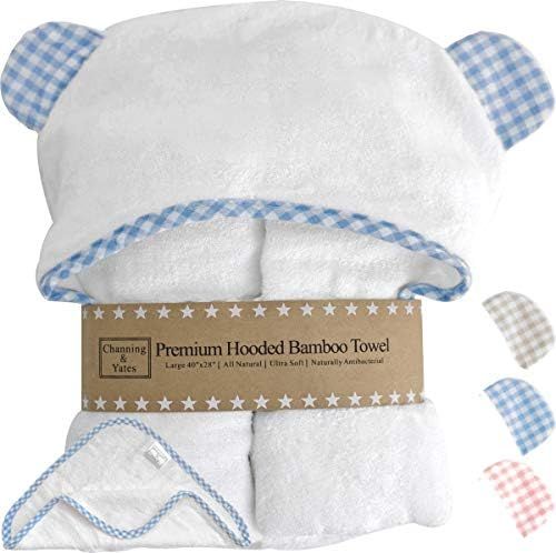 Channing & Yates - Premium Hooded Baby Towels and Washcloth Set - Organic Bamboo Baby Towel with ... | Amazon (US)