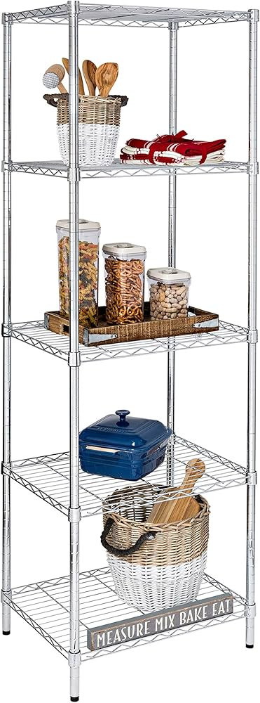 Honey-Can-Do 5-Tier Heavy Duty Adjustable Shelving Unit, 250-lb Per Shelf NSF Certified Metal Sto... | Amazon (US)