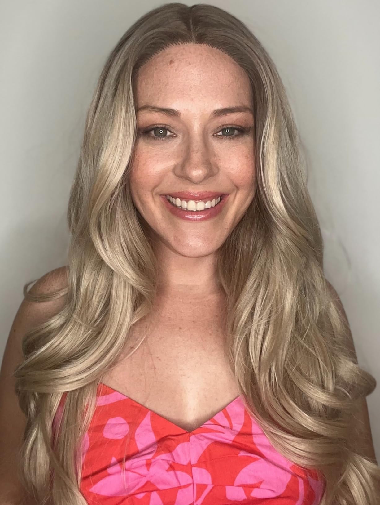 HAIRCUBE Ombre Blonde Synthetic Lace Front Wig, 26 Inch Glueless Long Curly Human-Like Wig for Wo... | Amazon (US)