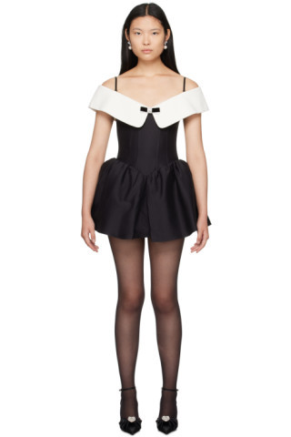 Black Off-The-Shoulder Minidress | SSENSE