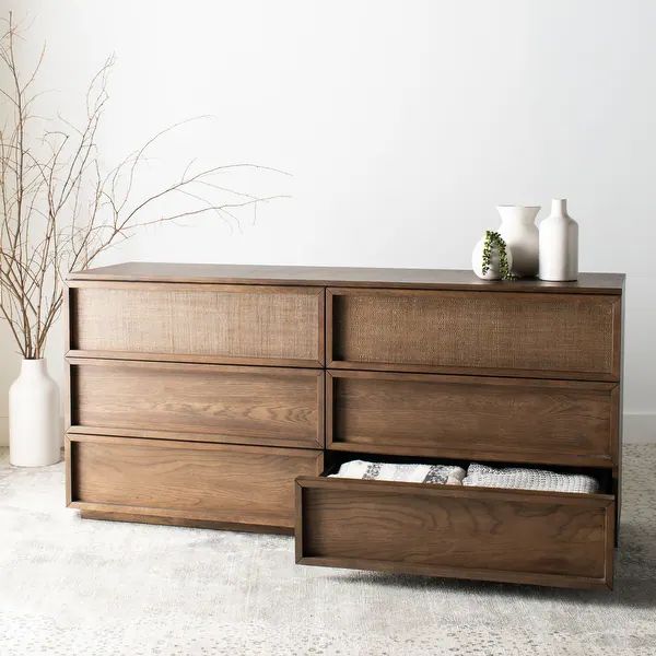 SAFAVIEH Couture Zeus Contemporary 6-drawer Wood Dresser - Natural | Bed Bath & Beyond