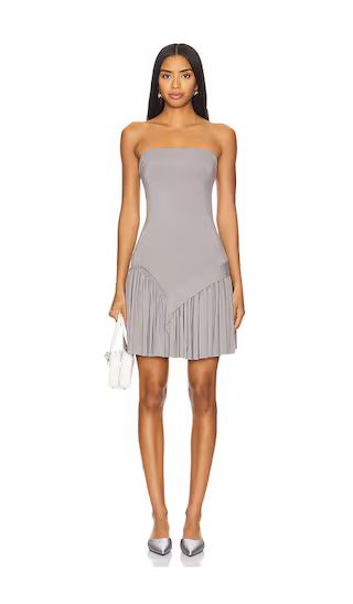 Lucile Mini Dress in Stone | Revolve Clothing (Global)