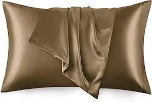 Love's cabin Silk Satin Pillowcase for Hair and Skin (Brown, 20x30 inches) Slip Pillow Cases Quee... | Amazon (US)
