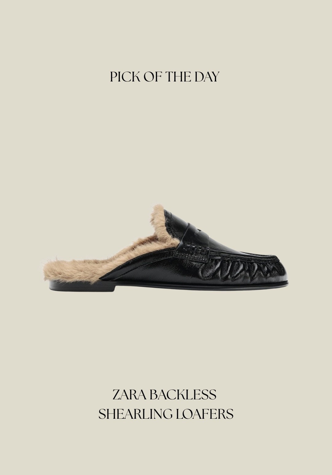 Zara backless shearling loafers