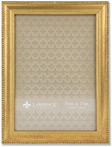 Lawrence Frames Classic Bead Picture Frame, 5x7, Gold | Amazon (US)