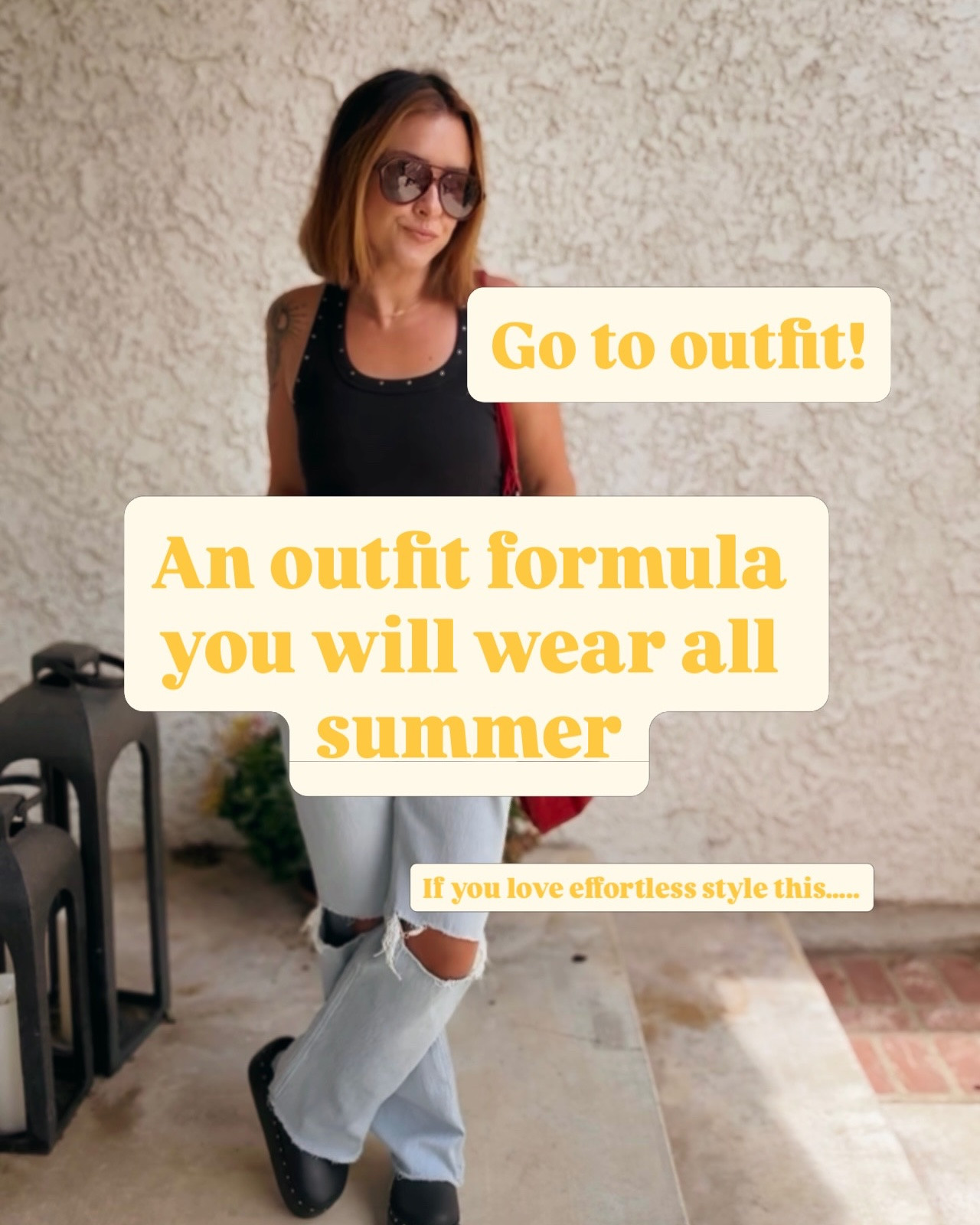 The outfit formula I keep coming back to: relaxed denim, a simple tank, and a pop of color. ✨

Saving this one for all my easy summer days.

Shop the look in my LTK.

#summeroutfit #outfitinspo #casualstyle #everydaystyle #ootd