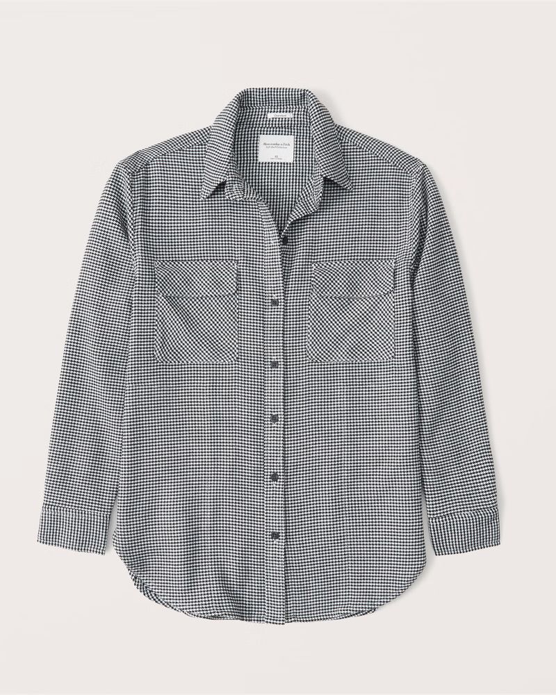 Oversized Menswear Flannel Shirt Jacket | Abercrombie & Fitch (US)