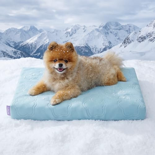 LE SURE Cooling Dog Bed for Small Dogs, Q-Max>0.5 Cooling Mat with Removable Washable Cover, Breathable Orthopedic Egg Crate Foam Summer Pad for Active/Long-Haired/Senior Pets/Cats/Puppy, 23x17 Inch | Amazon (US)