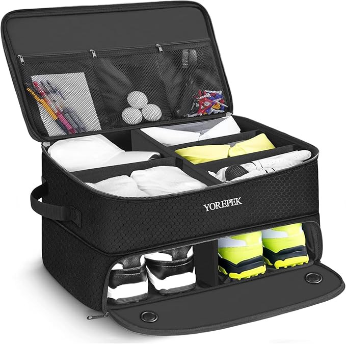 YOREPEK 2 Layer Golf Trunk Organizer, Waterproof Car Golf Locker with Separate Ventilated Compart... | Amazon (US)