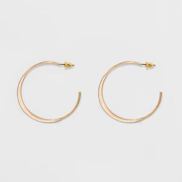 Open Hoop with Flat Casting Earrings - Universal Thread™ | Target