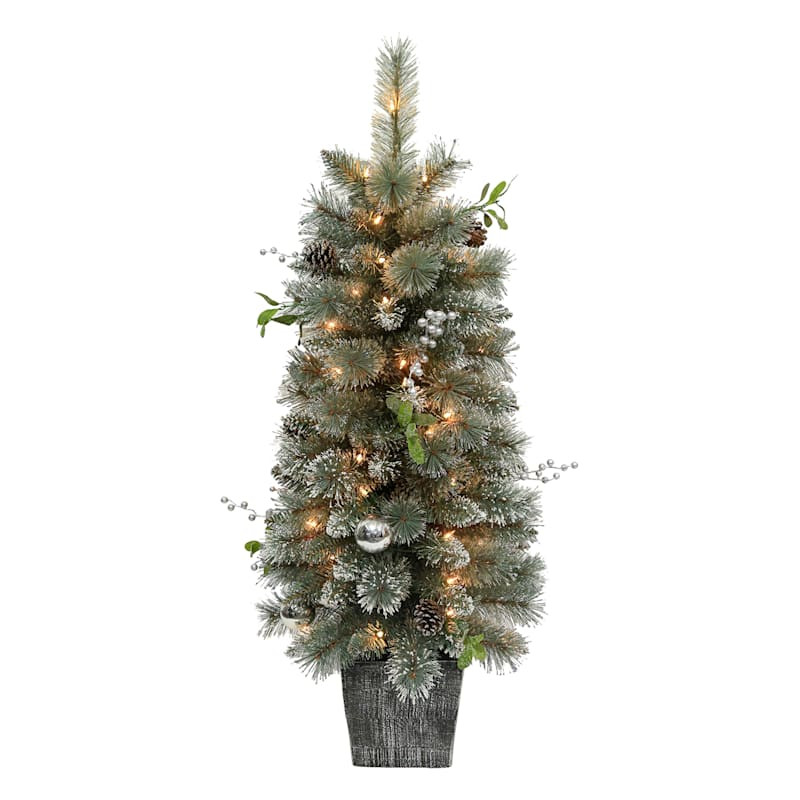 (A26) Pre-Lit Taylor Blue Pine Christmas Tree, 4' | At Home