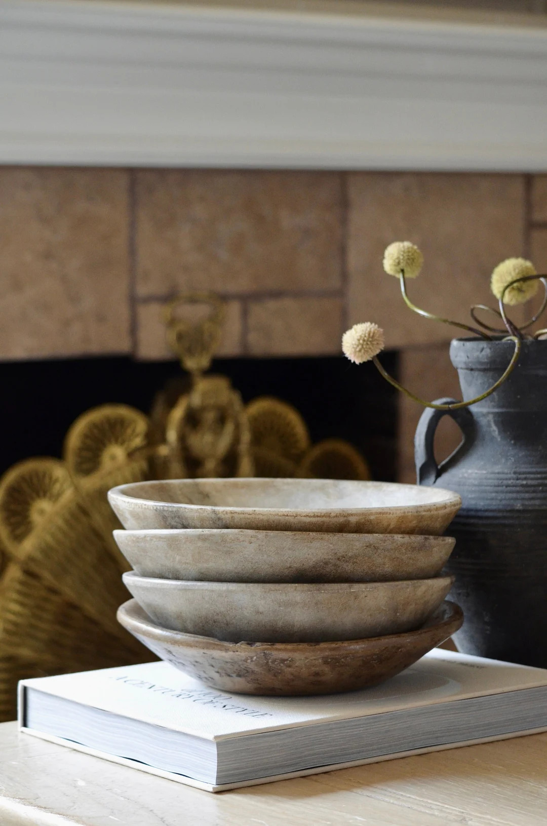 Vintage Large Marble Catchall Stone Plate | Stone Soap Dish | Coffee Table Decor | Hand-carved St... | Etsy (US)