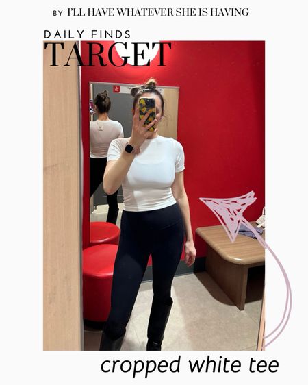 Cropped white tee - target fashion find. This cropped white t-shirt is a wardrobe staple for spring style. Pair it with leggings or cargo pants or dress it up with a midi skirt and some sandals, throw a denim jacket on top or a crew neck sweatshirt, or wear it under an oversized shirtt

#LTKfindsunder50 #LTKstyletip #LTKSeasonal