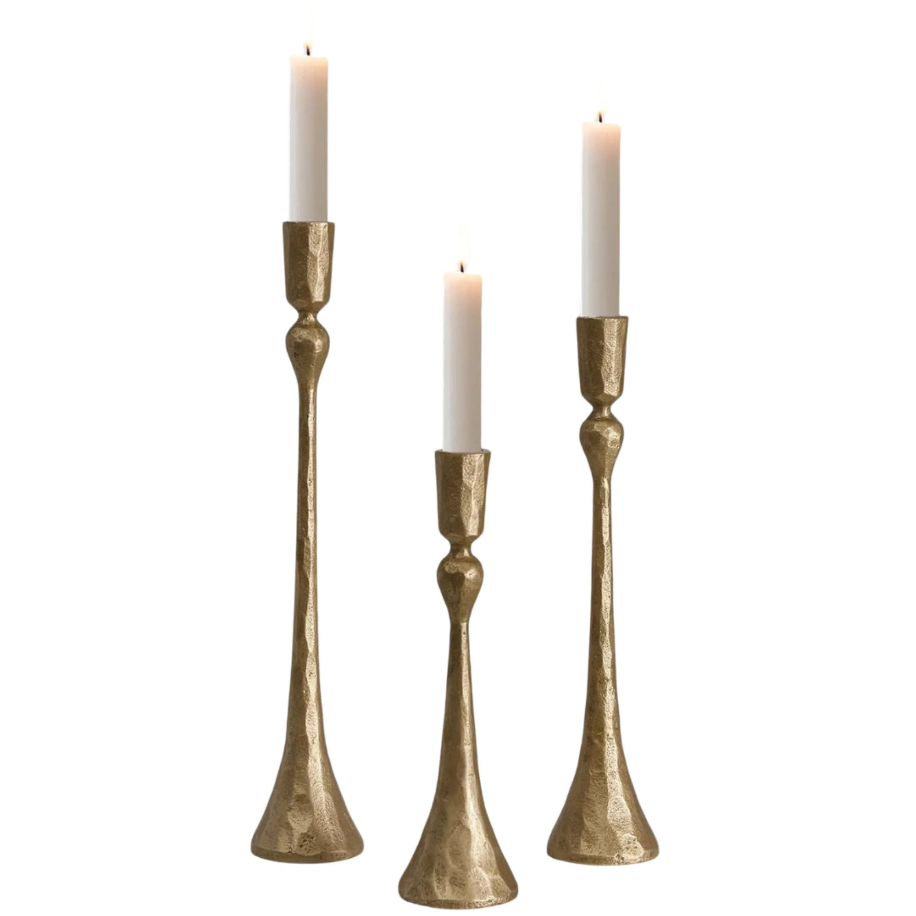 Rosdorf Park Vintage Cast Iron Taper Candle Holders Set Of 3 | Wayfair | Wayfair North America