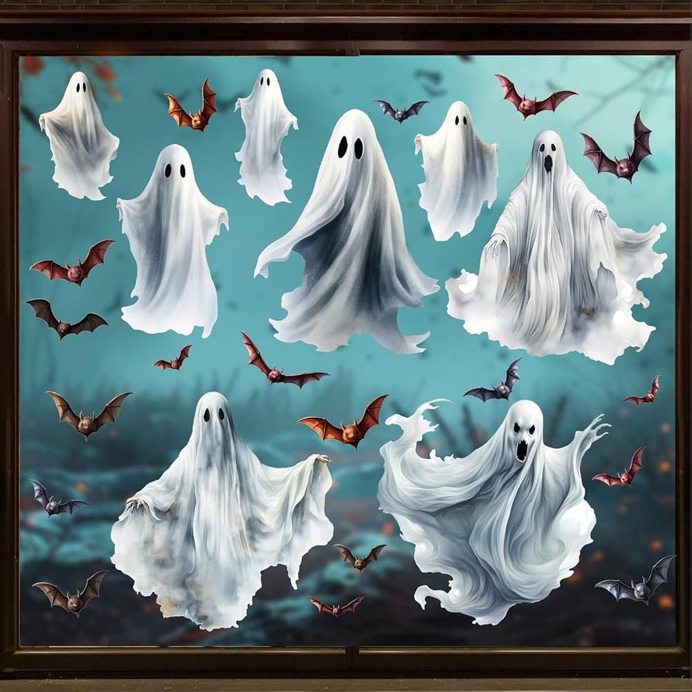 Halloween Window Stickers Halloween Window Clings Decorations Spooky Ghosts Decor Decal for Glass... | Amazon (US)