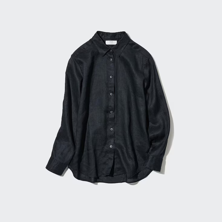 WOMEN PREMIUM LINEN LONG-SLEEVE SHIRT | UNIQLO (US)