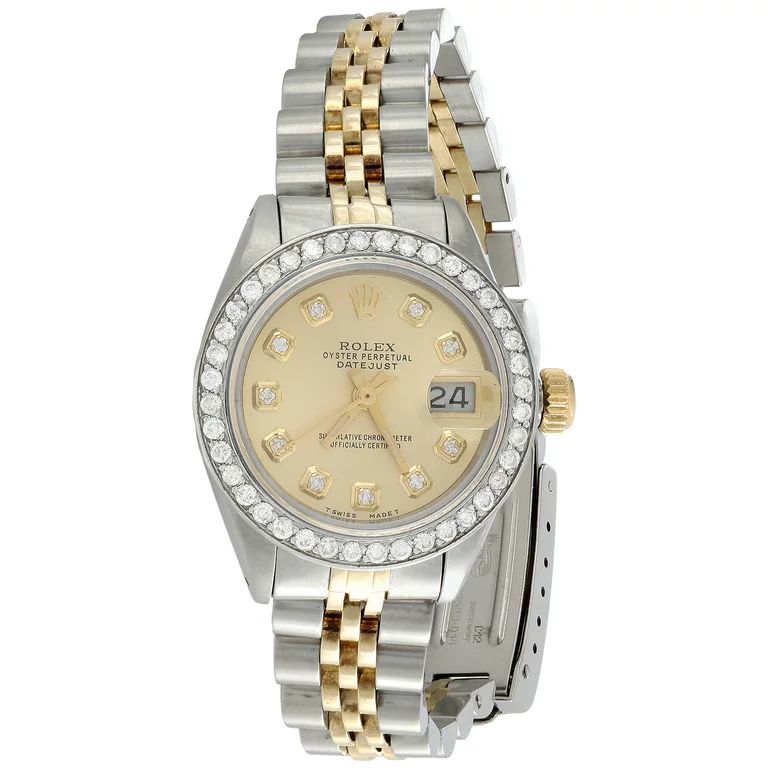 Ladies 18K / Steel Rolex DateJust Jubilee 6917 Diamond Watch Champagne Dial 1 CT. | Walmart (US)
