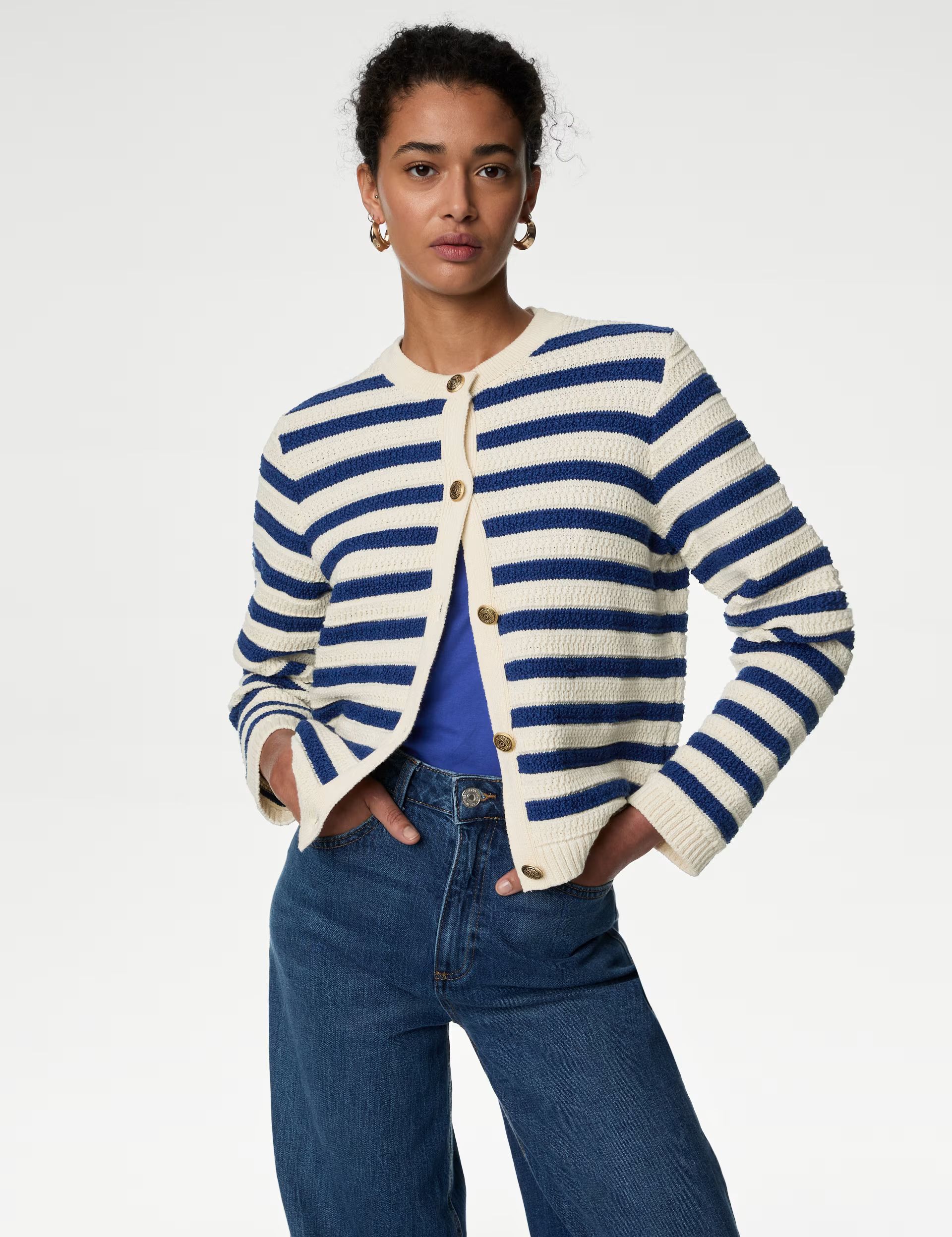 Cotton Rich Striped Cardigan | Marks & Spencer (UK)