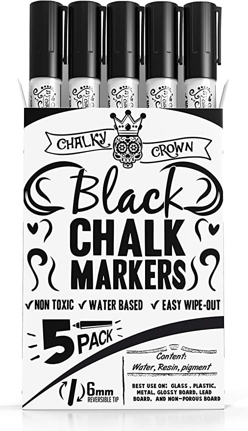 CHALKY CROWN Liquid Chalk Marker Pen - Dry Erase Marker - Chalk Markers for Chalkboard Signs, Win... | Amazon (US)
