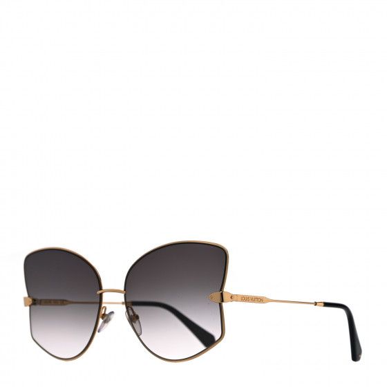 LOUIS VUITTON Metal Les Amants du Pont Neuf Sunglasses Z1384W Brown Gold | Fashionphile